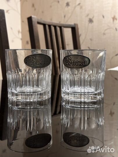 Стаканы для виски хрусталь в серебре