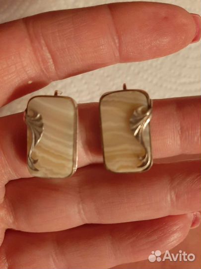 Серьги с агатом