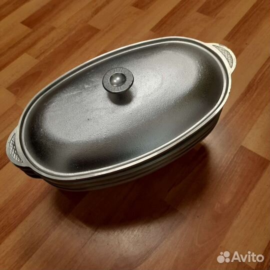 Гусятница, кастрюля-казан алюминиев