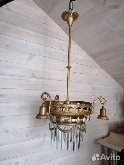 Старинная люстра модерн с хрусталем