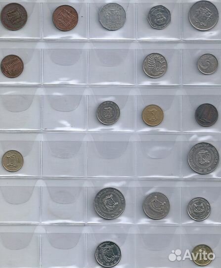 Монеты Южной Америки и Сингапура