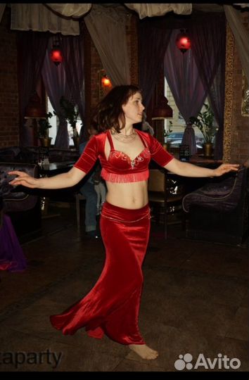 Костюм для танца живота красный 42
