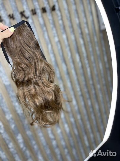 Накладной хвост из натуральных волос