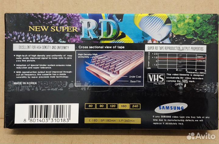 Новая видеокассета samsung New super RD, VHS