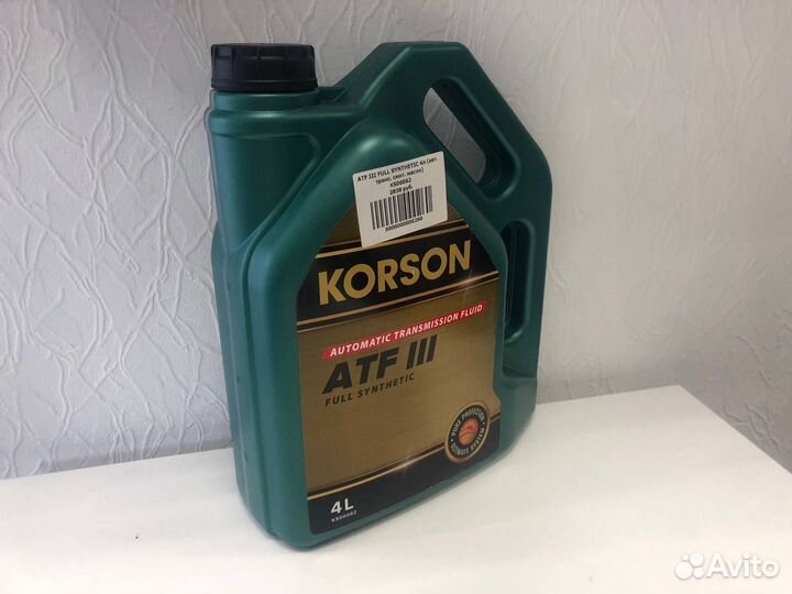 Масло трансмиссионное korson ATF 3 4л