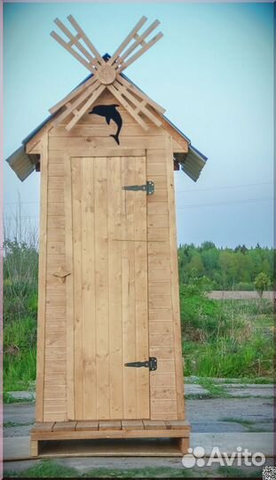Дачный туалет деревянный BLU785