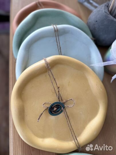 Тарелка декоративная, подставка из гипса