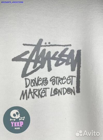 Худи Stussy белое рефлектив L XL