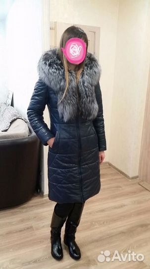 Кожаный пухових с мехом чернобурки