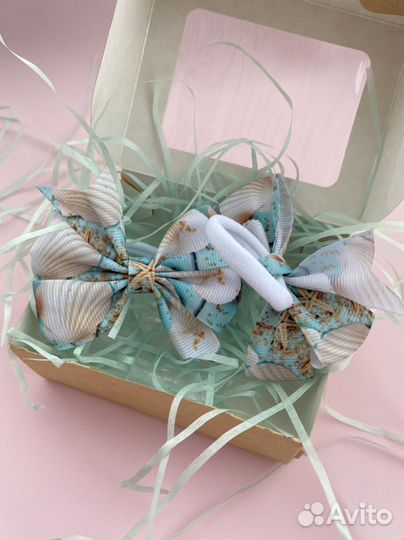 Бантики для волос для девочек на резинке набор