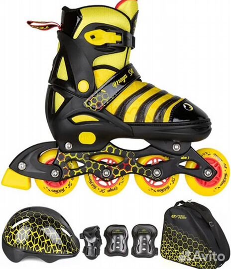 Детские ролики с Защитой. Подсветка колес