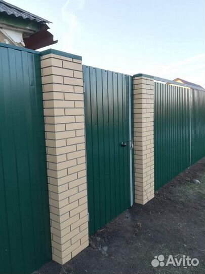 Забор профнастил 30 м, с пикс столбами, под ключ