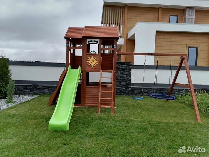 Игровые деревянные площадки для детей