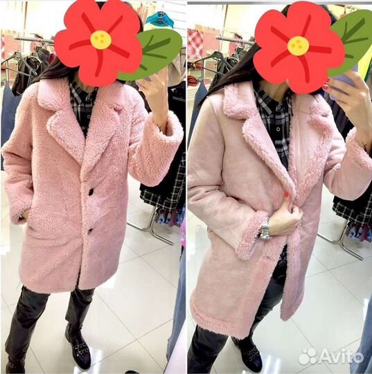 Шуба из эко меха двусторонняя