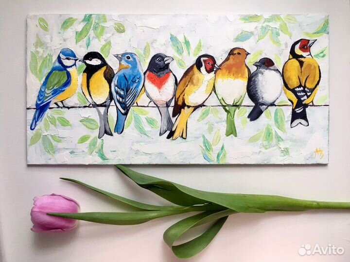 Картина с птицами