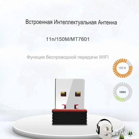 Wi-Fi адаптер мини без антенны