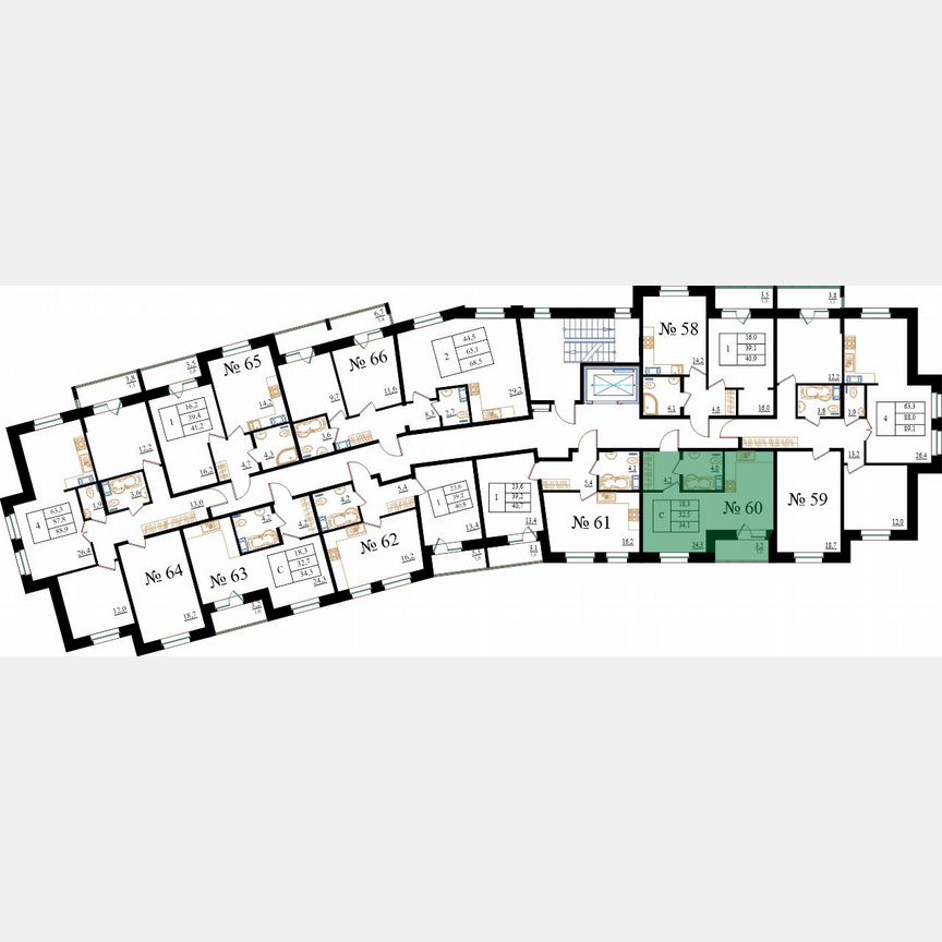 Квартира-студия, 34,1 м², 8/8 эт.
