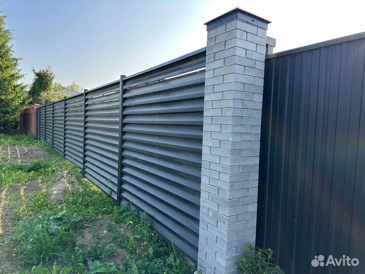 Забор жалюзи металлический