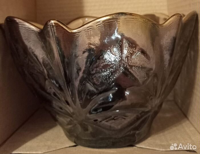 Ваза конфетница цветное стекло