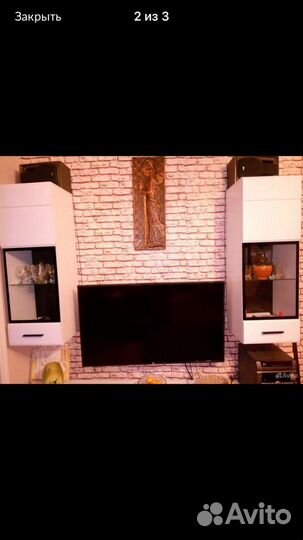 Тумба под тв белый глянец