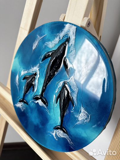 Картина из эпоксидной смолы. Рыбы