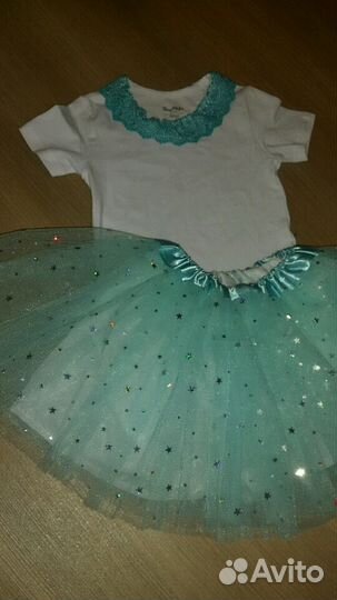 Костюм снежинки юбка пачка+ футболка