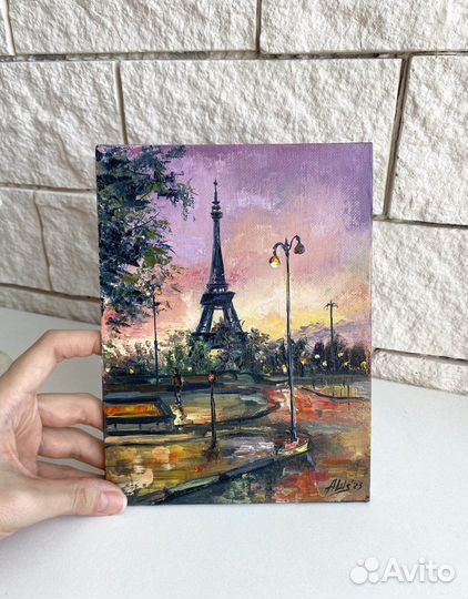 Картина маслом Городской пейзаж Париж Этюд