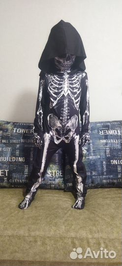 Прокат, Костюм скелета на хэллоуин рост 128