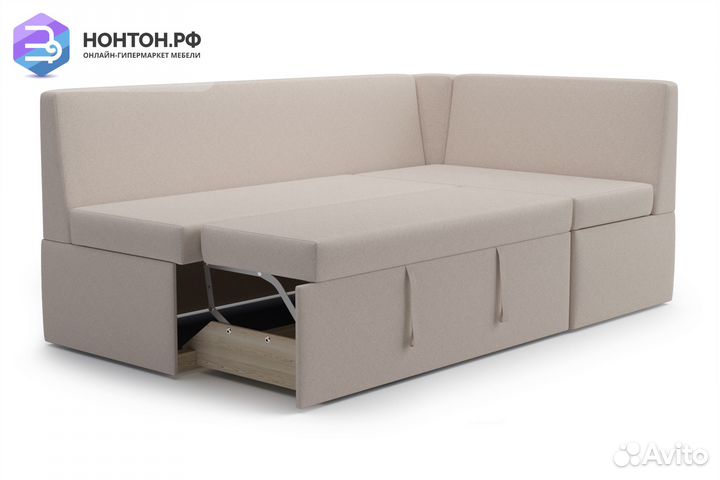 Кухонный угловой диван дельфин Орион бежевый