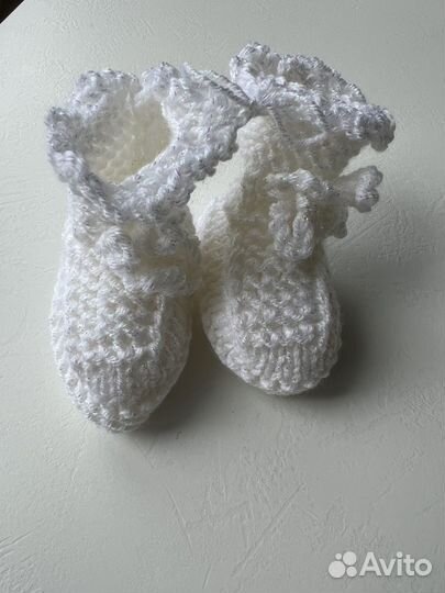 Пинетки теплые вязаные ручная работа