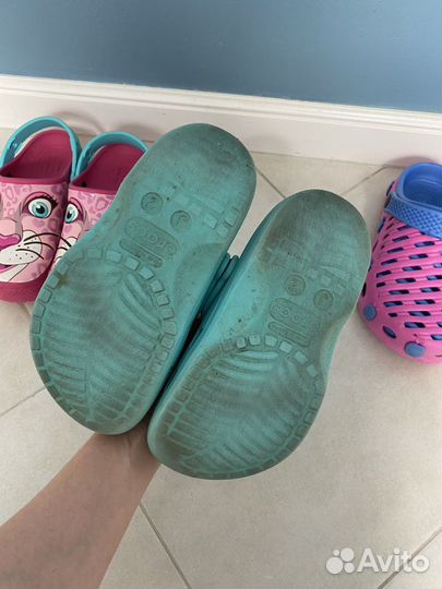 Шлепки тапки оригинал Crocs сабо j2 и j3 3 пары