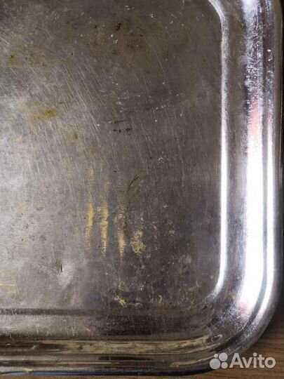 Поднос прямоугольный, никелированная латунь, кольч