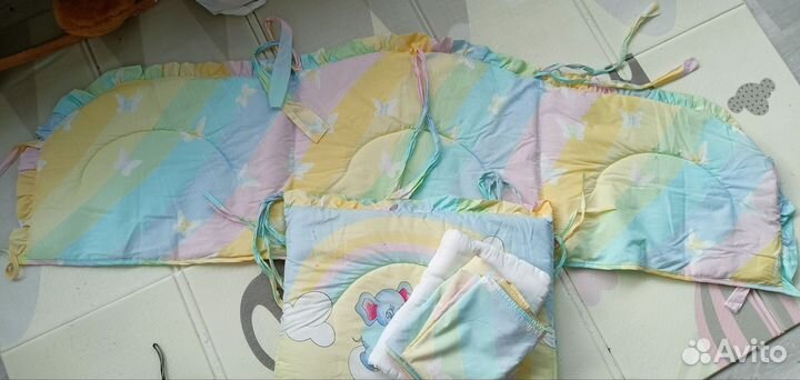 Бортики и комплект постельного белья 120*60