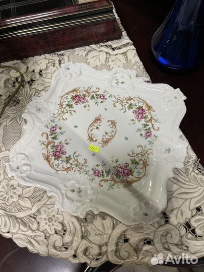 Тарелка сервировочная. Блюдо винтажное. Поднос