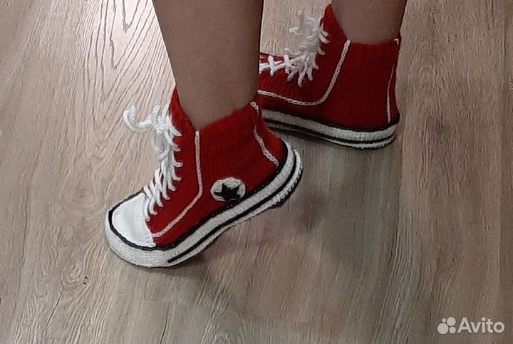 Вязаные носки-кеды