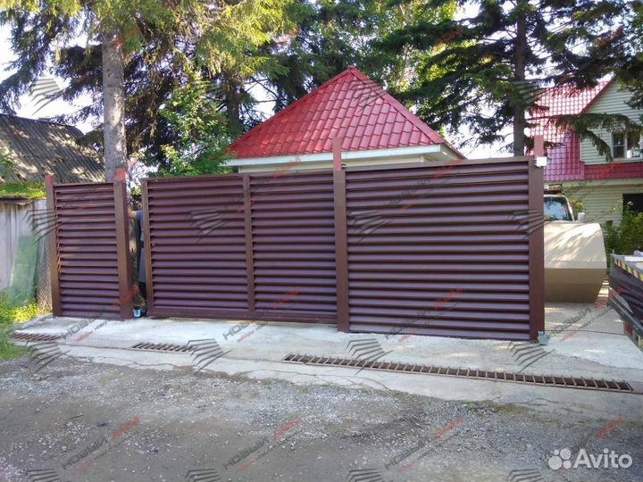Забор жалюзи металлический