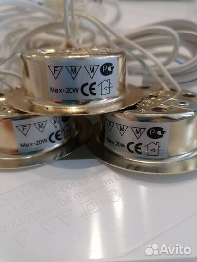 Набор светильников мебельных врезных точечных 3шт