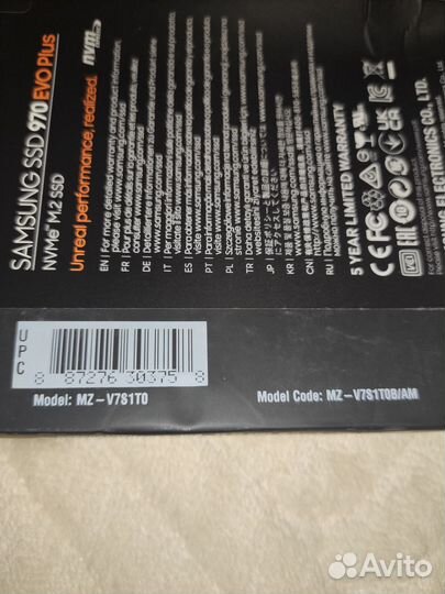 SSD диск Samsung M.2 970 EVO Plus 1 тб