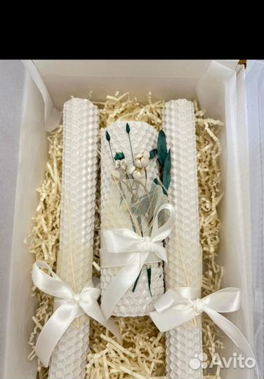 Свечи ручной работы из вощины и формованные