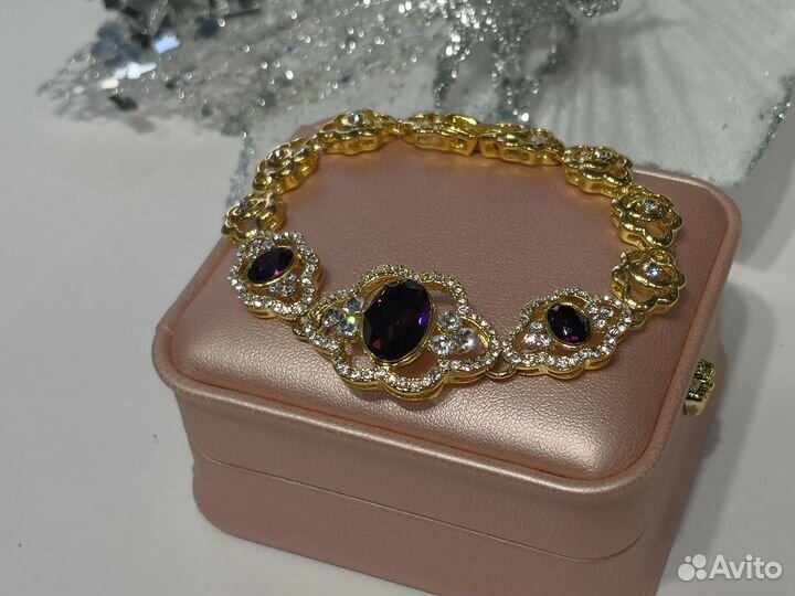 Браслет на руку женский бижутерия со стразами