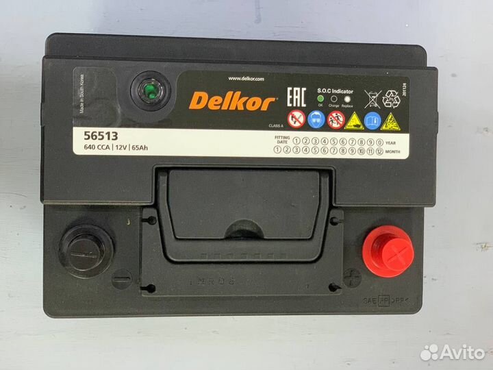 Аккумулятор Delkor 65ач пусковой ток 640 обр поляр