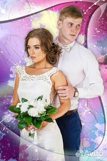 Портрет по фото на холсте