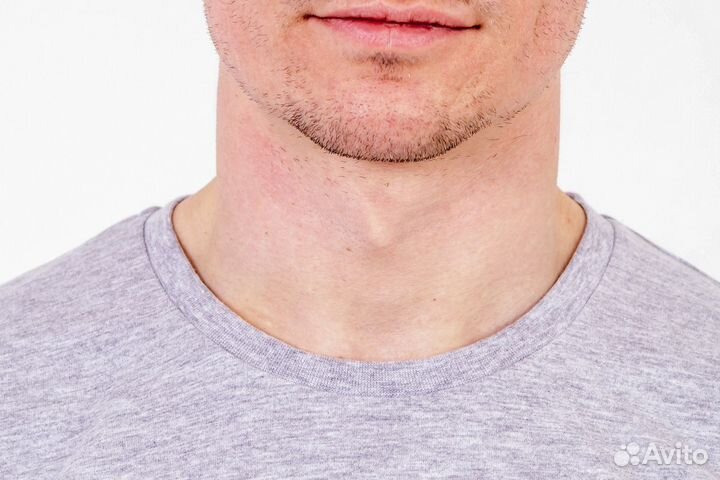 Футболка однотонная - серый меланж №Н-5445. Оптом