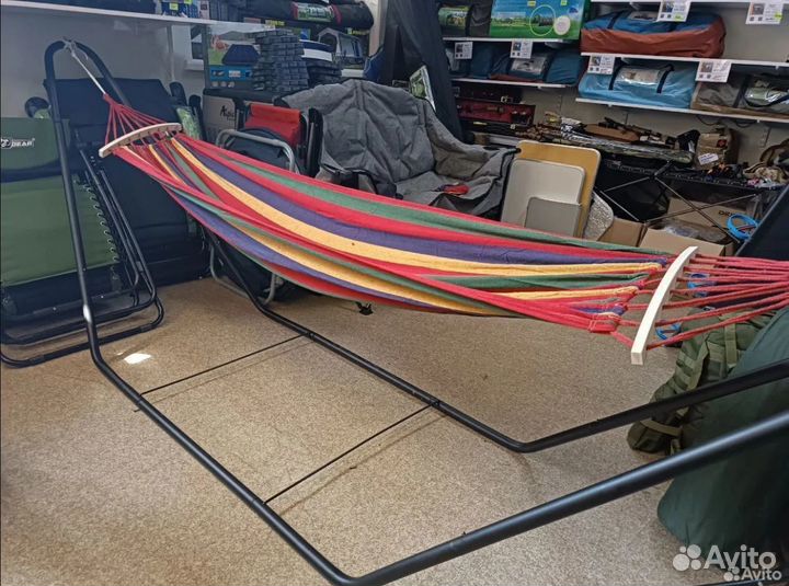 Подвесной гамак туристический (с каркасом)