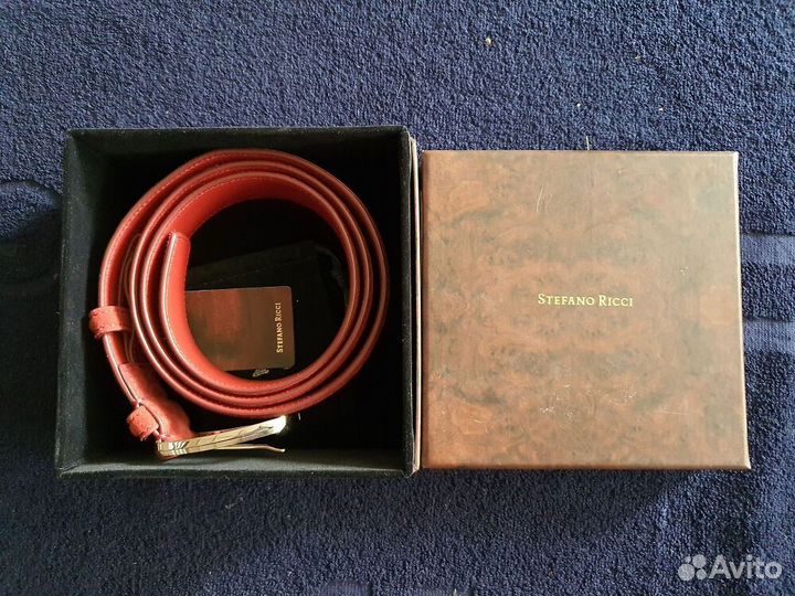 Новый Stefano Ricci мужской ремень красный 100