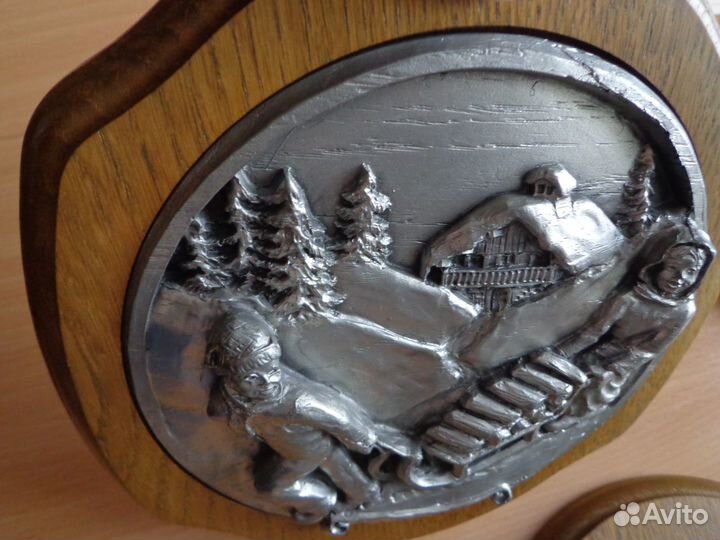 Оловянное панно. Времена года. Германия