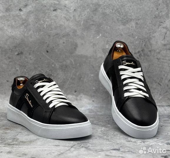 Кроссовки мужские кожаные santoni