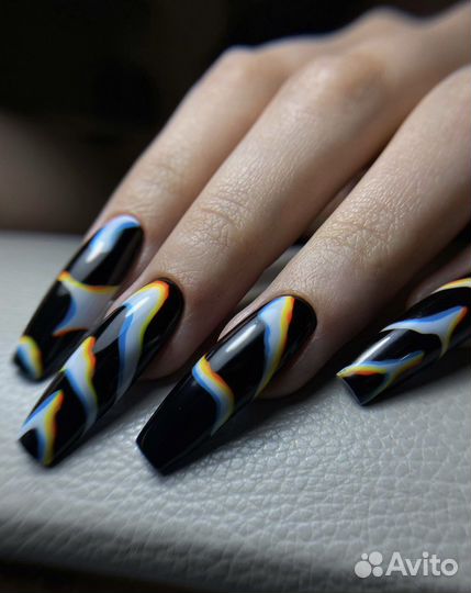 Маникюр / наращивание ручная роспись