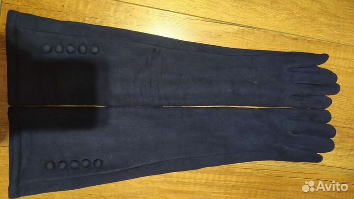 Перчатки замшевые до локтя