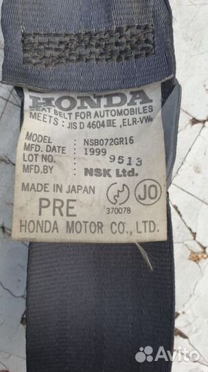 Ремень безопасности передний Honda Cr-V RD1 B20B